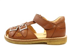 Angulus sandal cognac med spænder og velcro